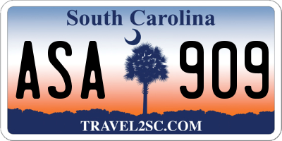 SC license plate ASA909