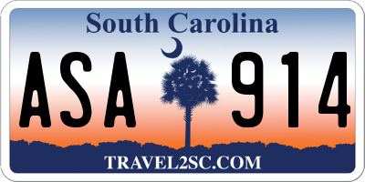 SC license plate ASA914