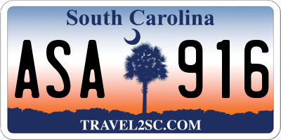 SC license plate ASA916