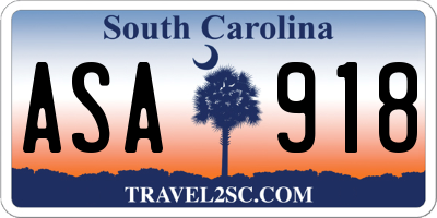SC license plate ASA918
