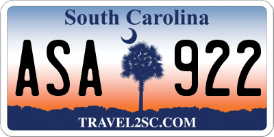 SC license plate ASA922