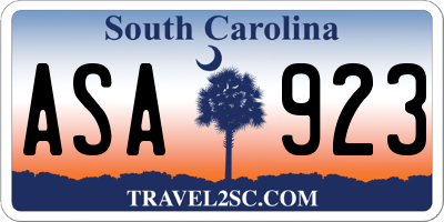 SC license plate ASA923