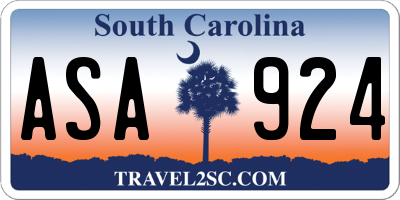 SC license plate ASA924