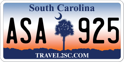 SC license plate ASA925