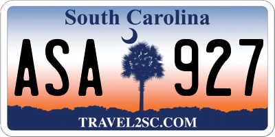 SC license plate ASA927