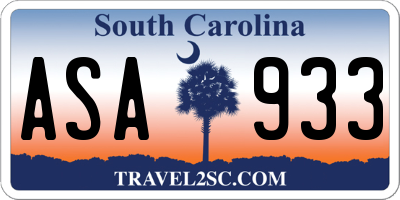SC license plate ASA933