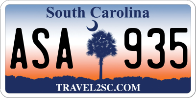 SC license plate ASA935