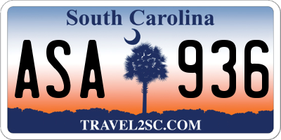 SC license plate ASA936