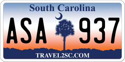 SC license plate ASA937
