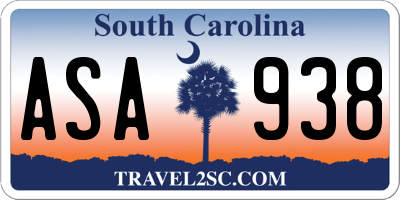 SC license plate ASA938