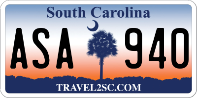 SC license plate ASA940