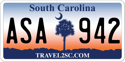 SC license plate ASA942