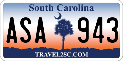 SC license plate ASA943