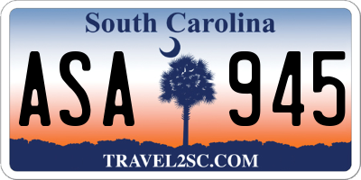 SC license plate ASA945