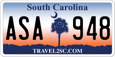 SC license plate ASA948