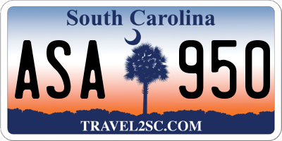 SC license plate ASA950