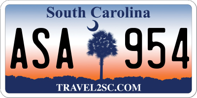 SC license plate ASA954