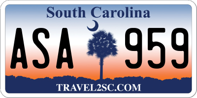 SC license plate ASA959