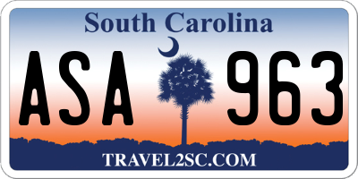 SC license plate ASA963