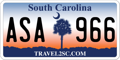 SC license plate ASA966