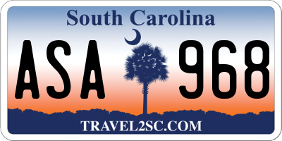 SC license plate ASA968