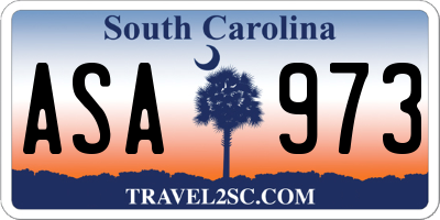 SC license plate ASA973
