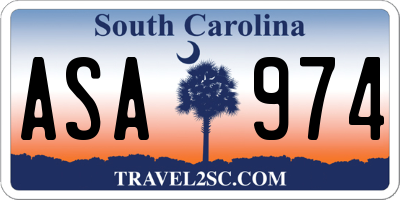 SC license plate ASA974