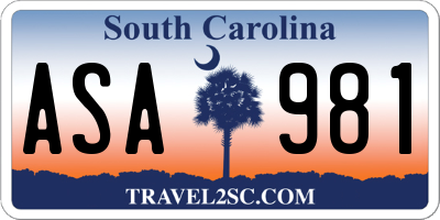 SC license plate ASA981