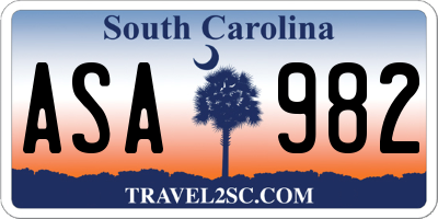 SC license plate ASA982