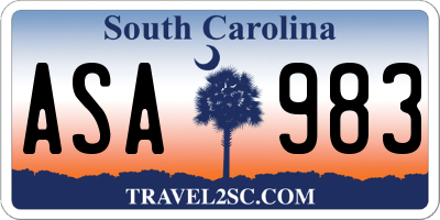 SC license plate ASA983