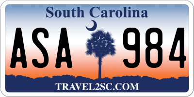 SC license plate ASA984
