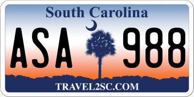 SC license plate ASA988