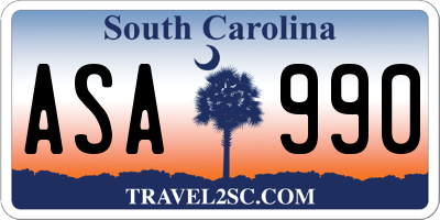 SC license plate ASA990