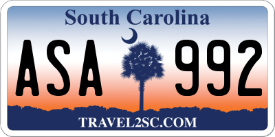 SC license plate ASA992