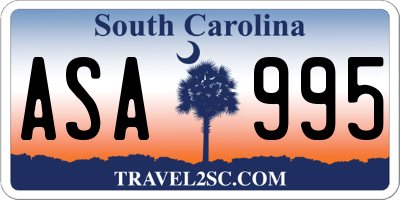 SC license plate ASA995