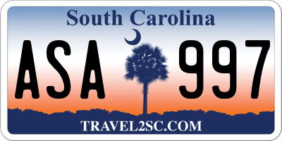 SC license plate ASA997