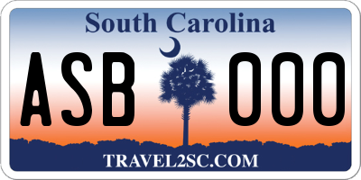 SC license plate ASB000