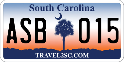 SC license plate ASB015
