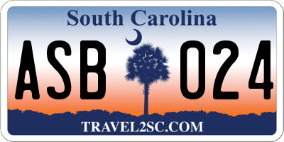 SC license plate ASB024