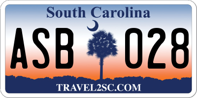 SC license plate ASB028
