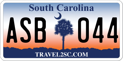 SC license plate ASB044