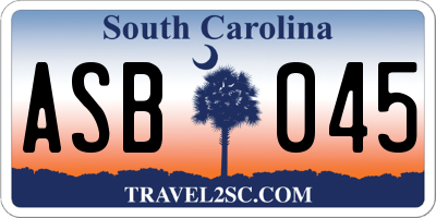 SC license plate ASB045