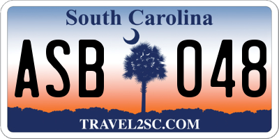 SC license plate ASB048