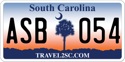 SC license plate ASB054