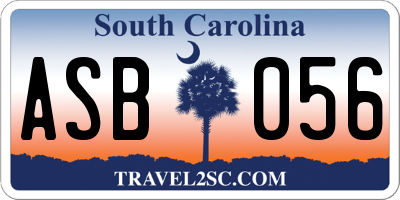 SC license plate ASB056