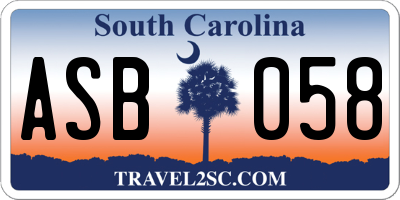 SC license plate ASB058
