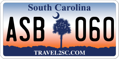 SC license plate ASB060