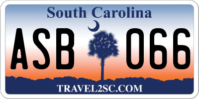 SC license plate ASB066