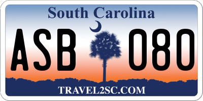SC license plate ASB080