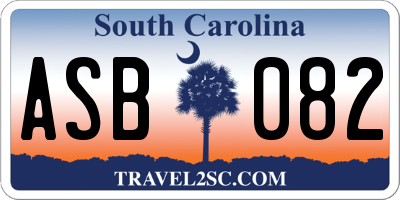 SC license plate ASB082